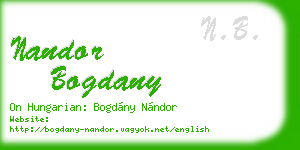 nandor bogdany business card