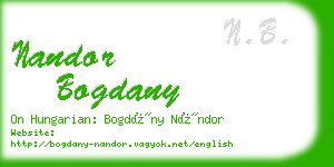 nandor bogdany business card